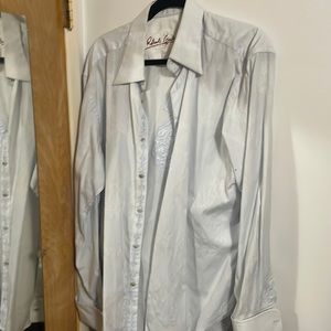 Robert Graham party shirt, worn once. Baby blue size XL